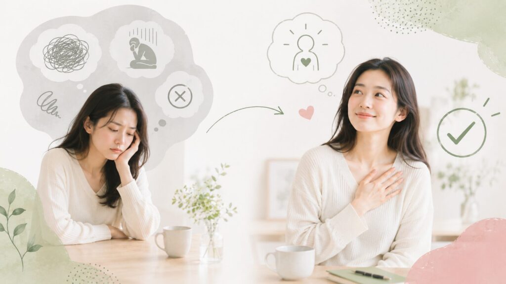 自己否定から自分を肯定するマインドへ変える女性。